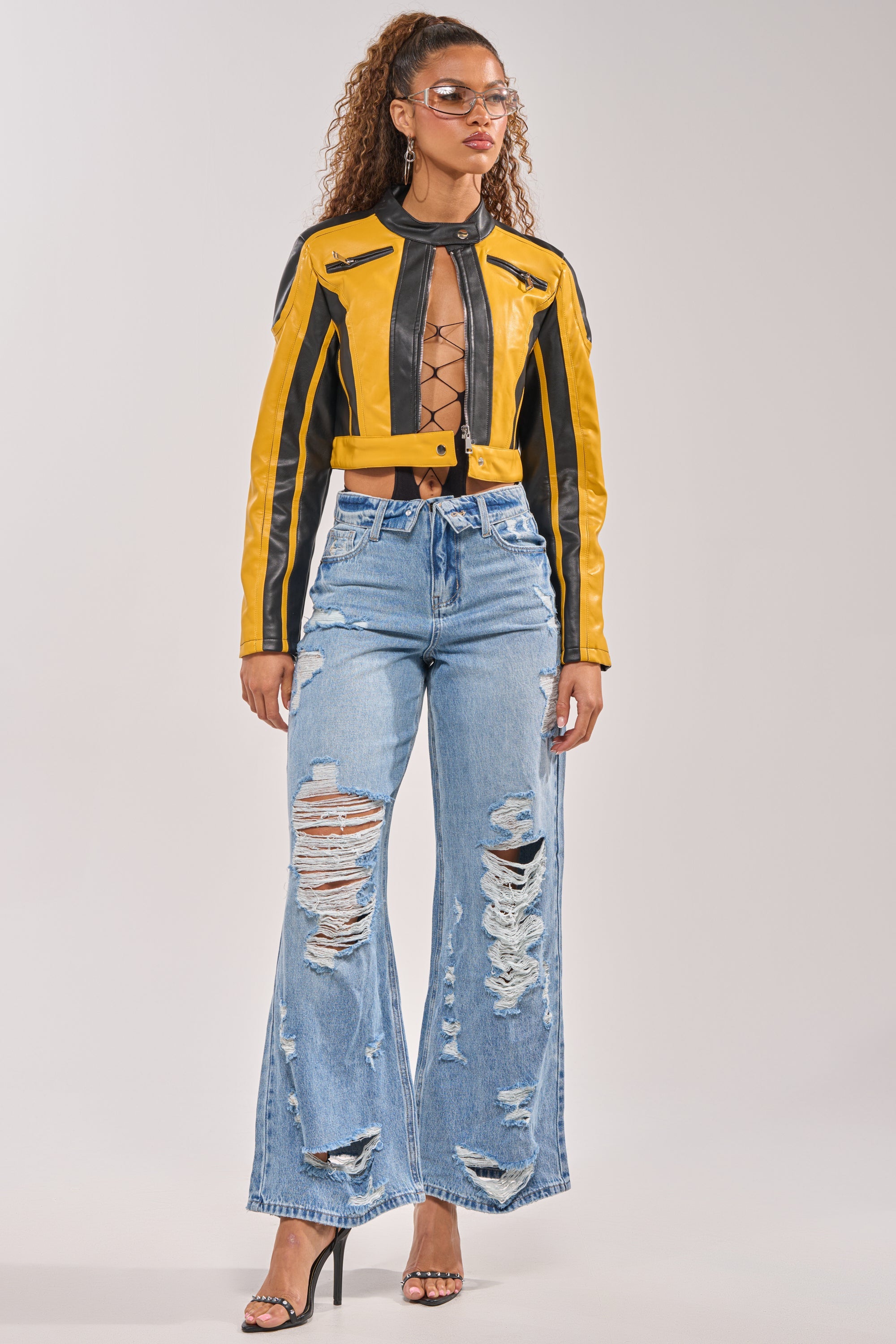 ON YOUR MARKS RACER MOTO IN YELLOW MULTI