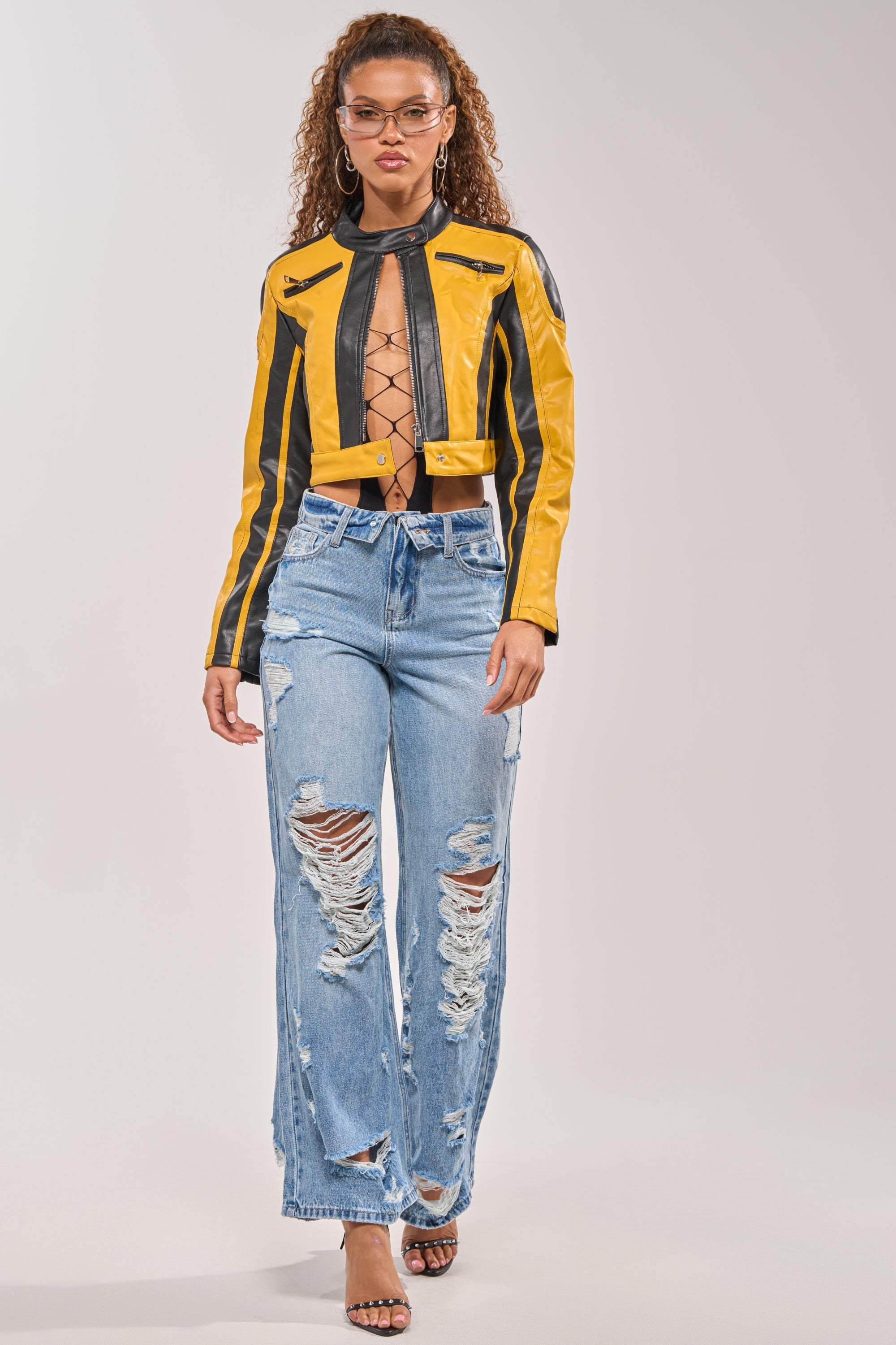 ON YOUR MARKS RACER MOTO IN YELLOW MULTI