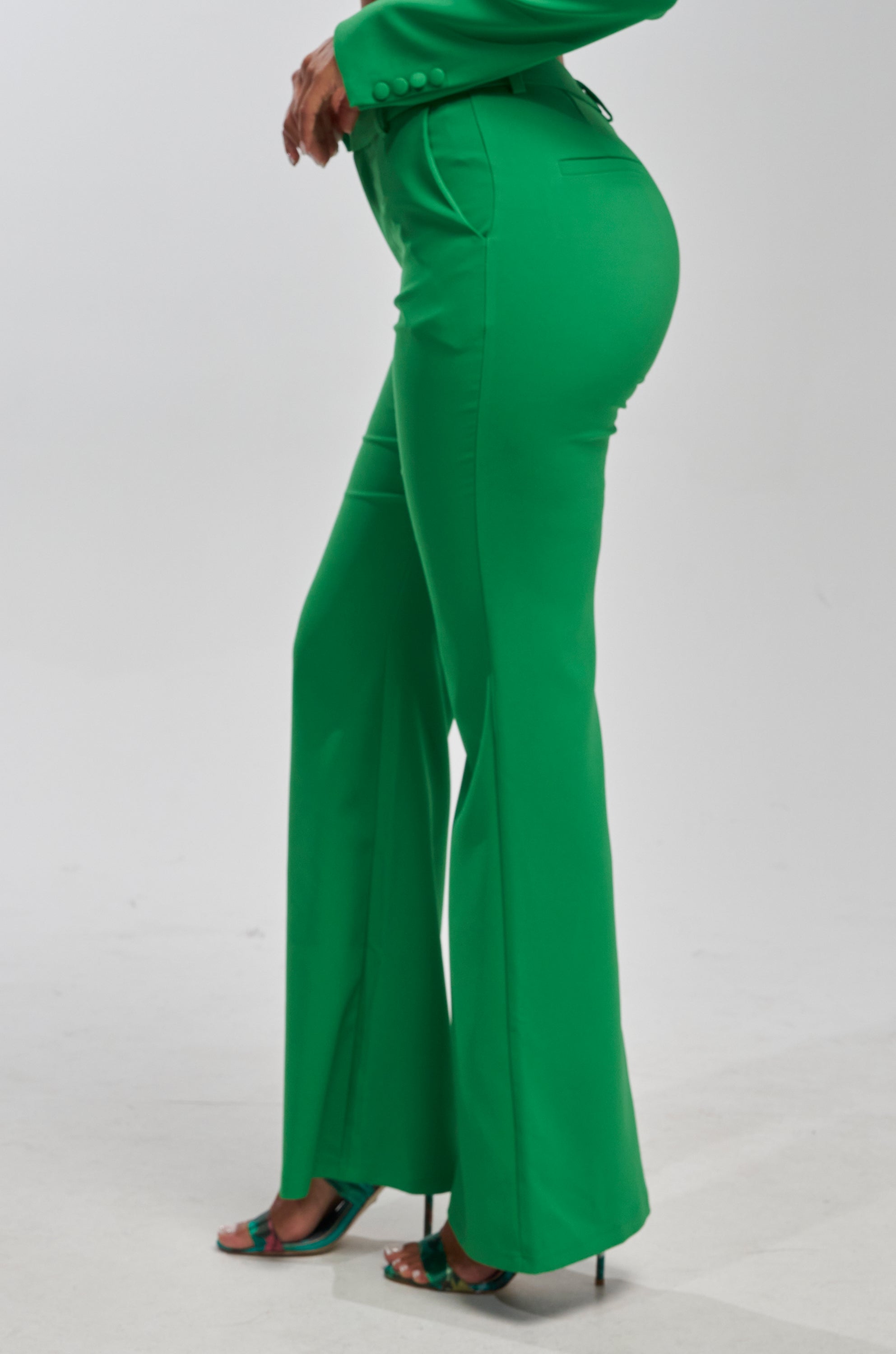 JUST YOUR LUCK FLARE TROUSER IN GREEN