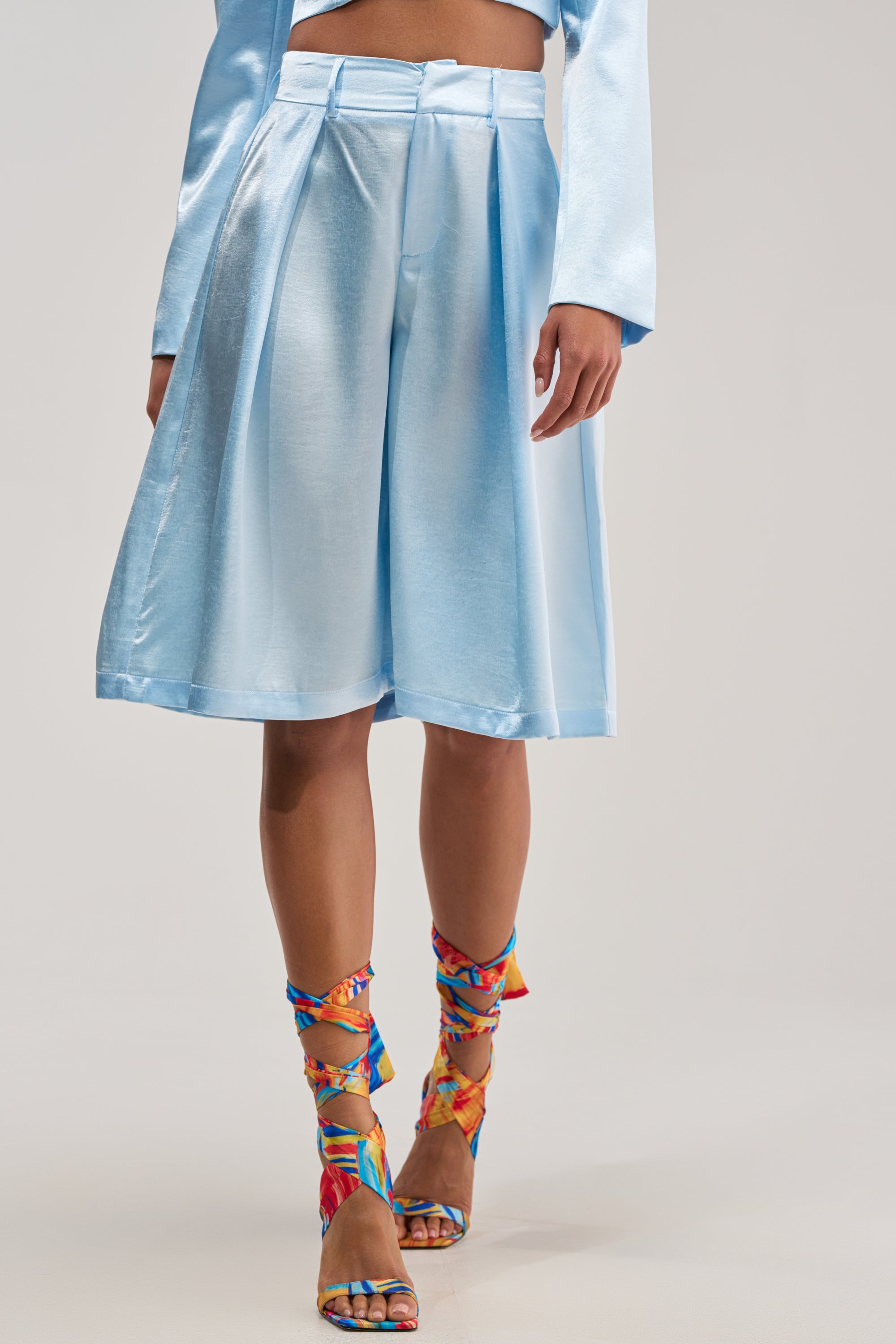 KYLA ICY BLUE SATIN TROUSER