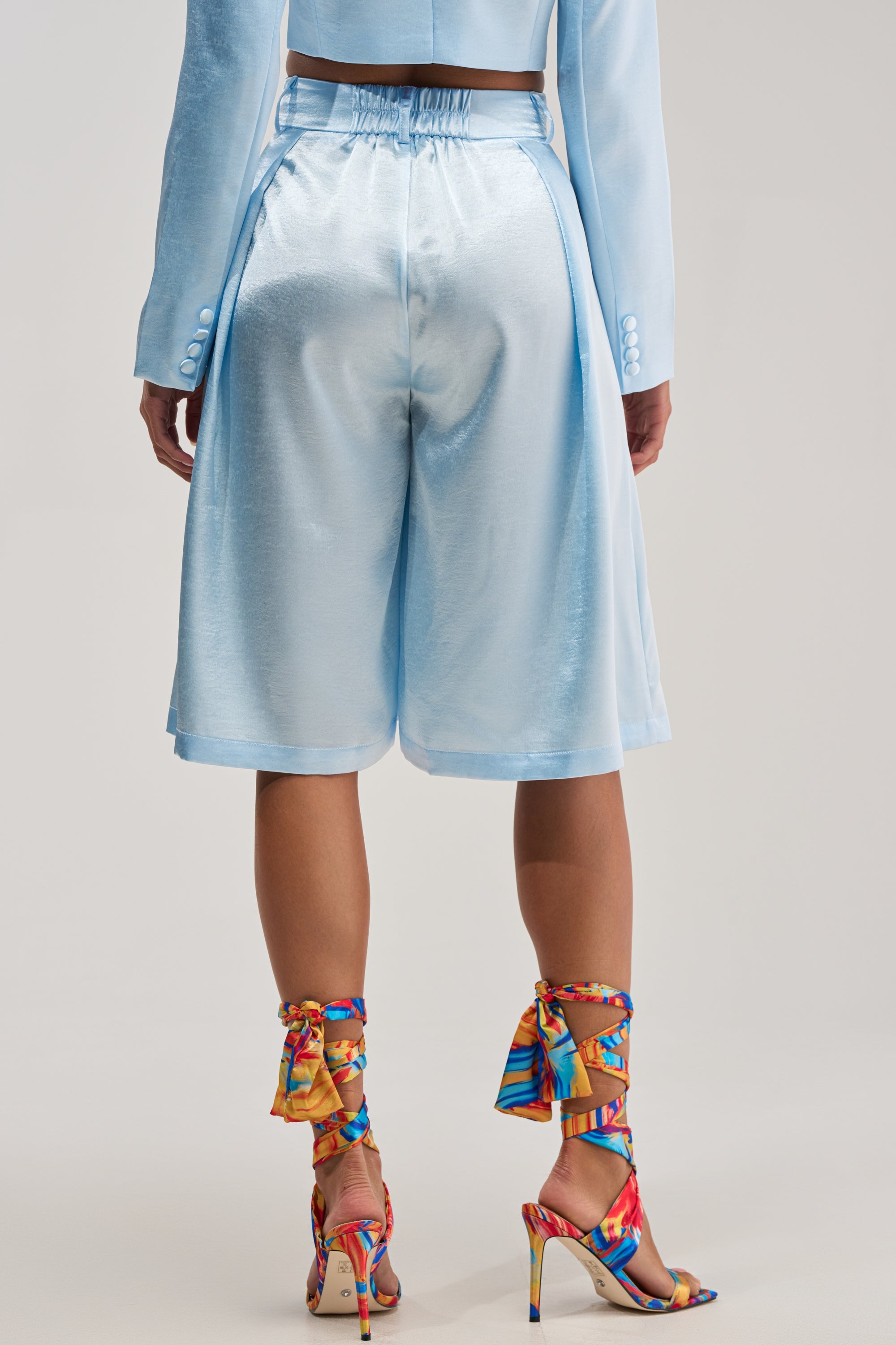 KYLA ICY BLUE SATIN TROUSER