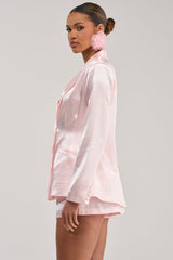 KIKI BABY PINK SATIN BLAZER