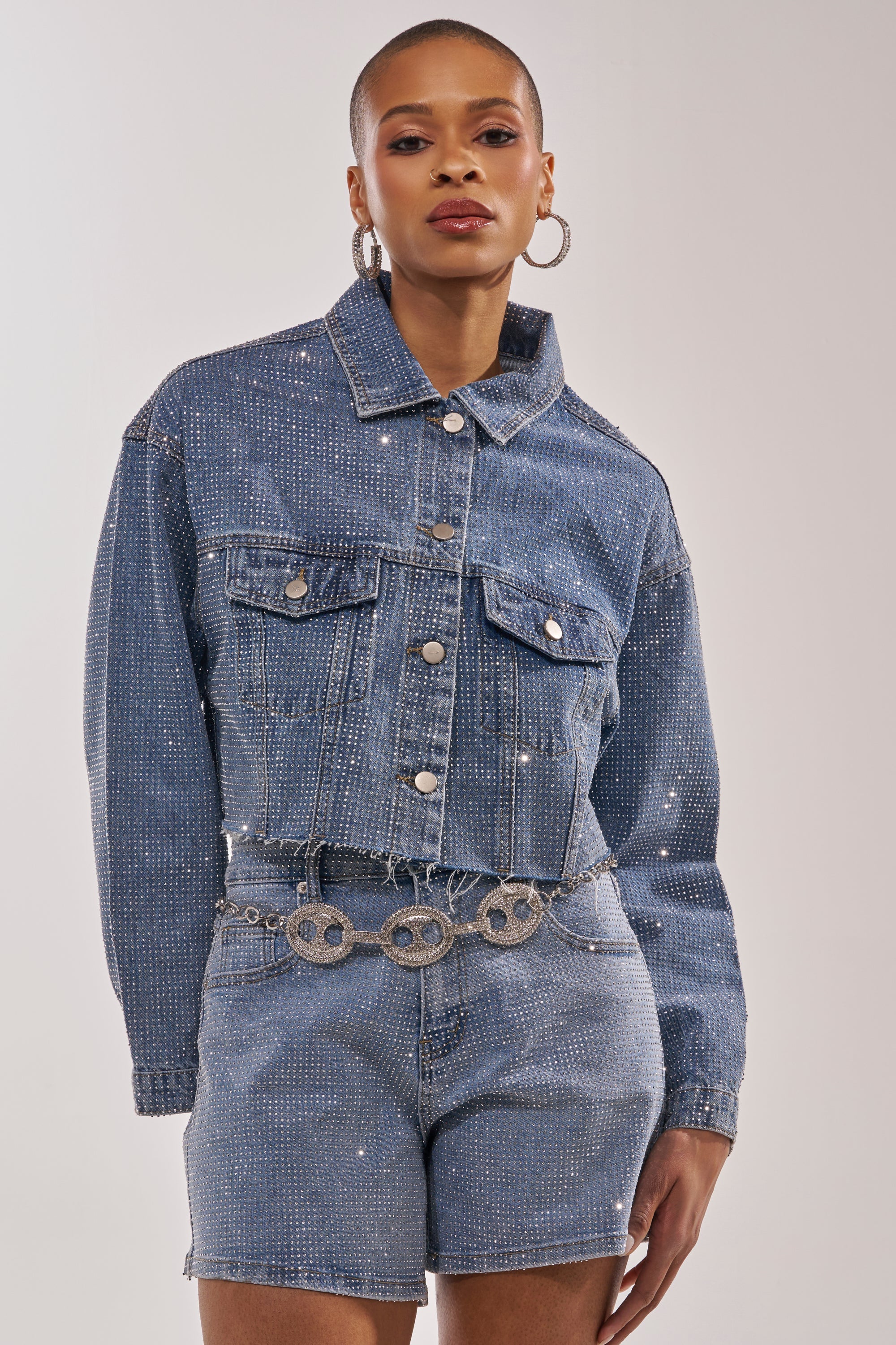 KYLIE EMBELLISHED DENIM JACKET