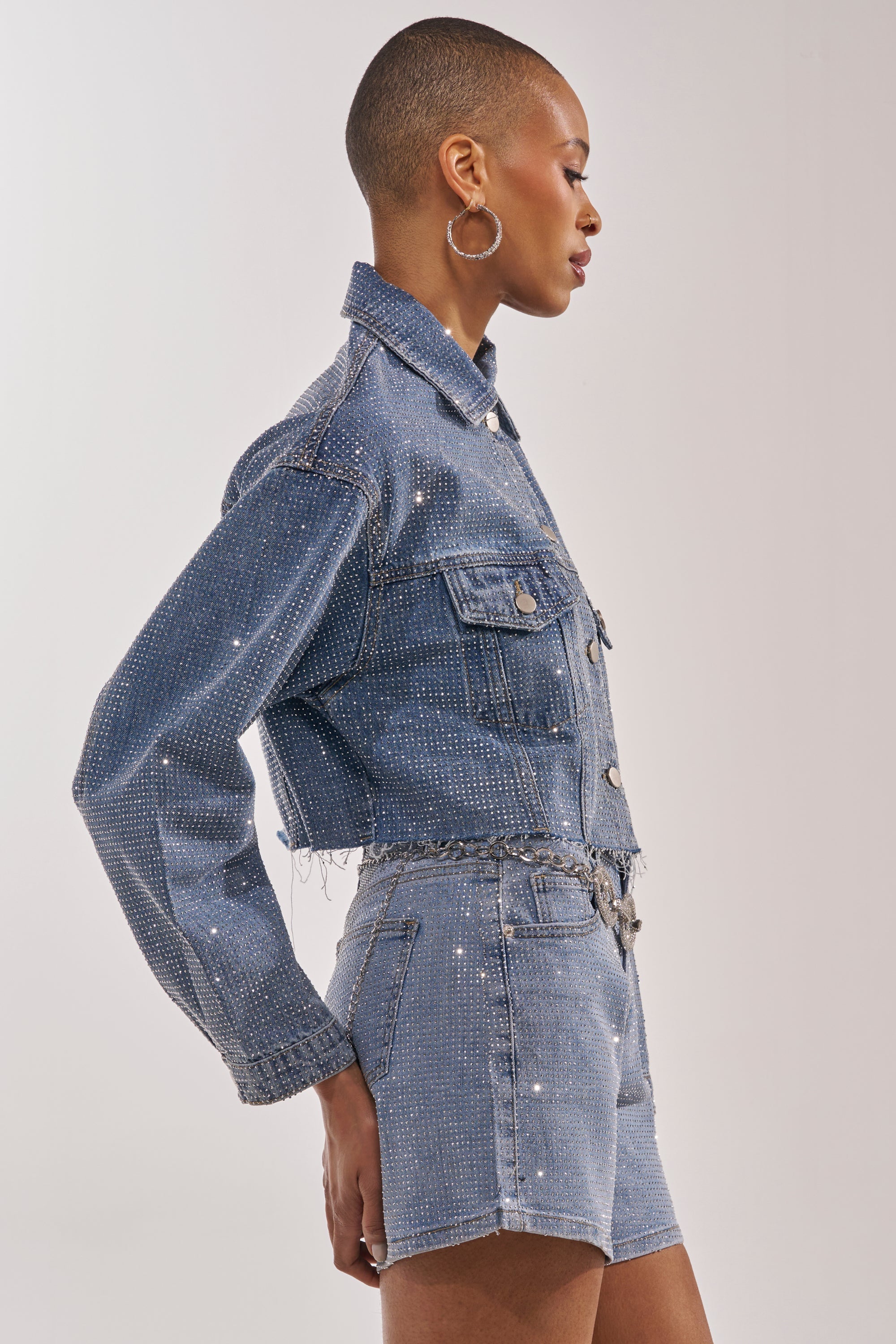 KYLIE EMBELLISHED DENIM JACKET