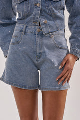 KYLIE EMBELLISHED DENIM SHORT
