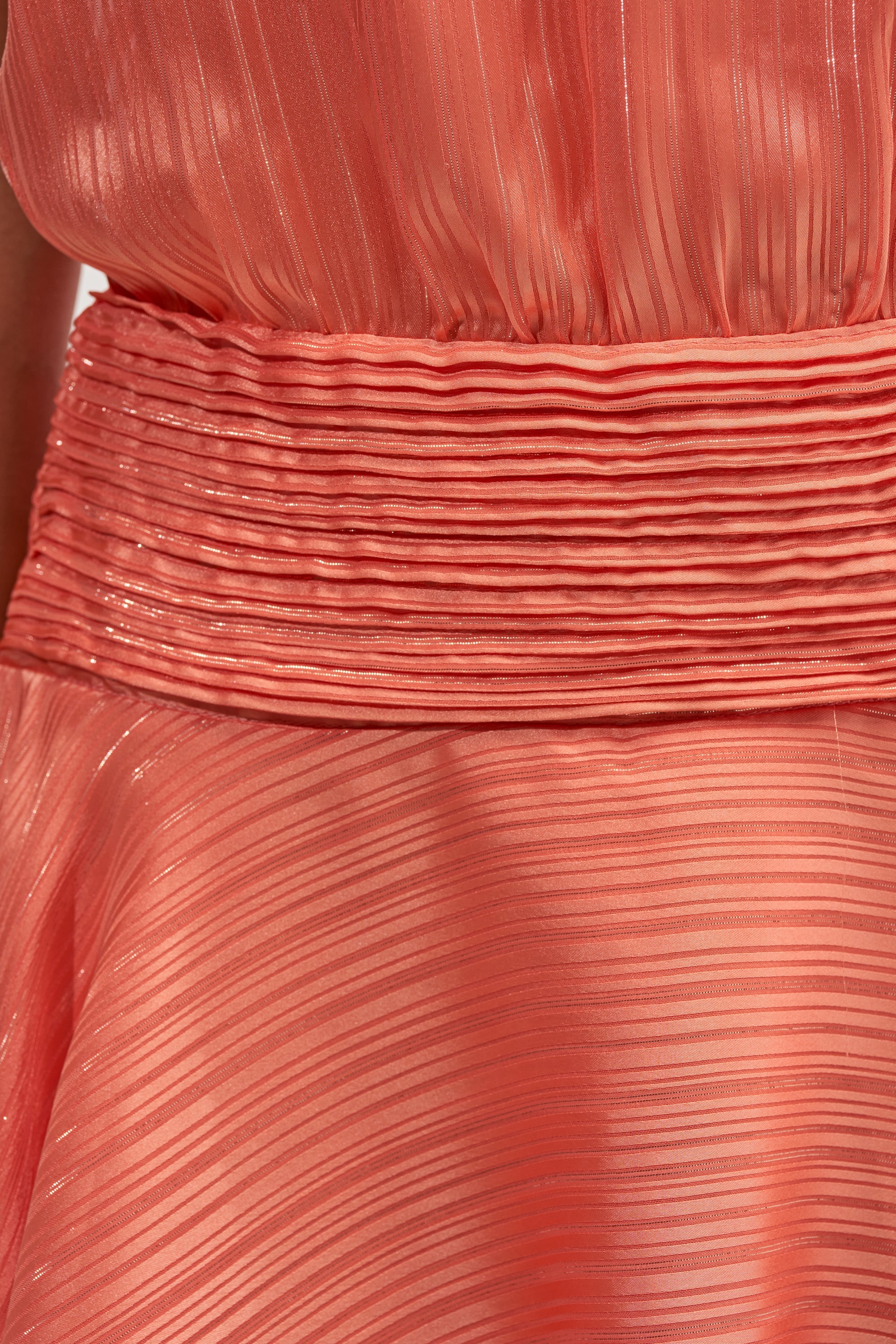TURNING HEADS CHIFFON MINI DRESS IN CORAL
