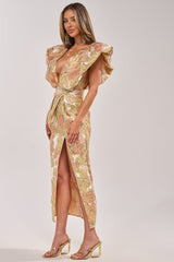 BEST DRESSED BROCADE MAXI DRESS IN PINK