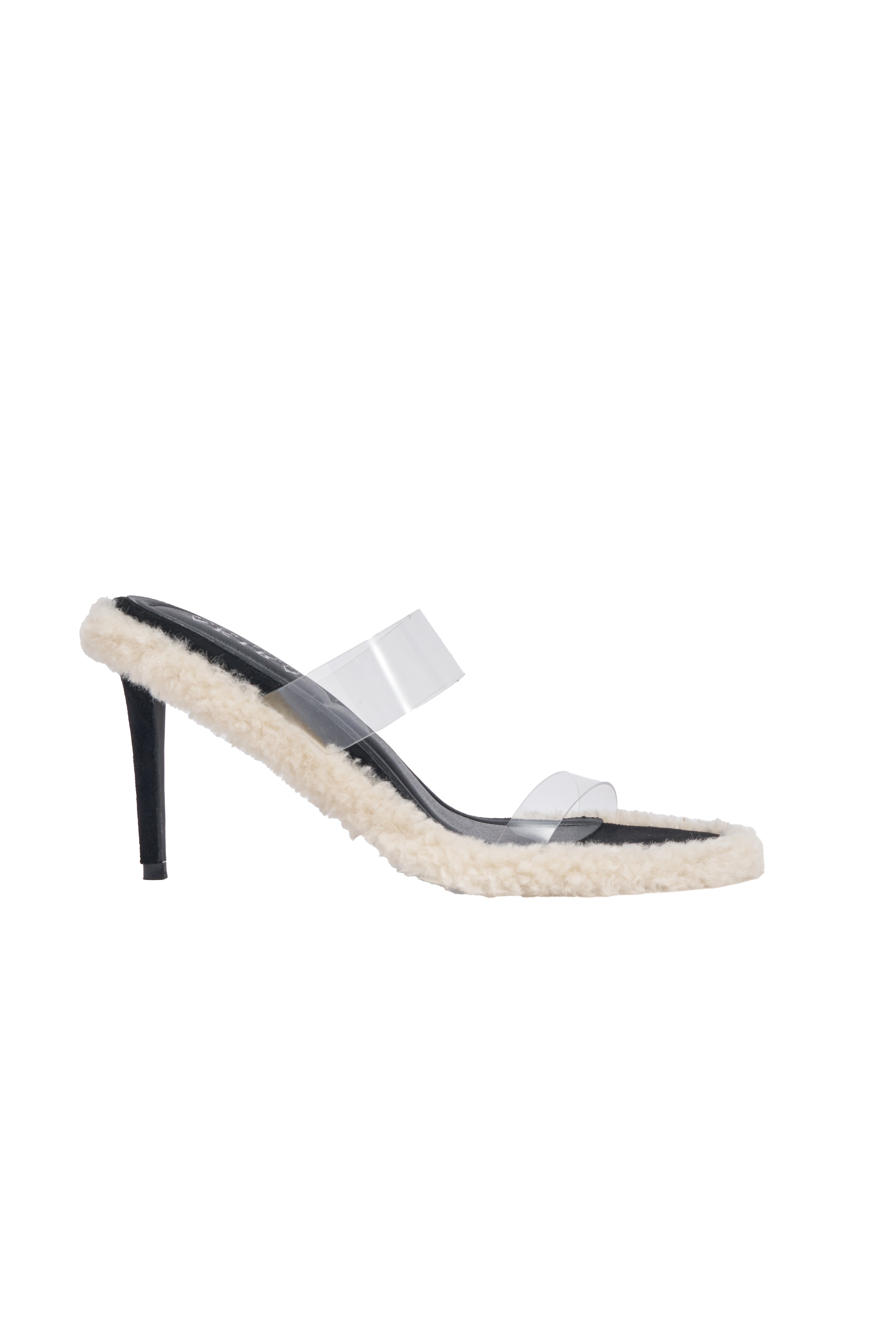 AKIRA GOLD LITTY CLEAR SHERPA LINED SANDAL