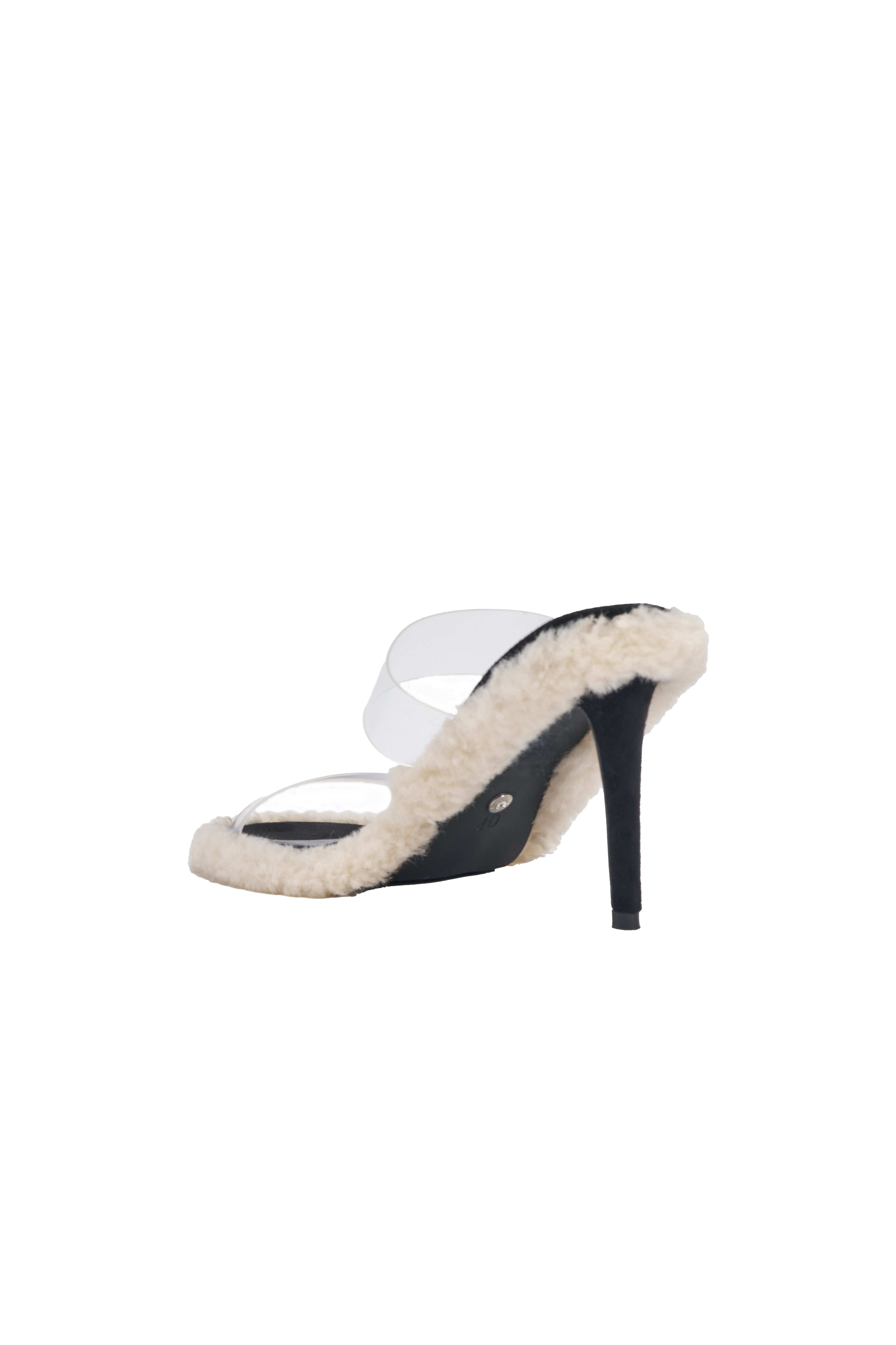 AKIRA GOLD LITTY CLEAR SHERPA LINED SANDAL