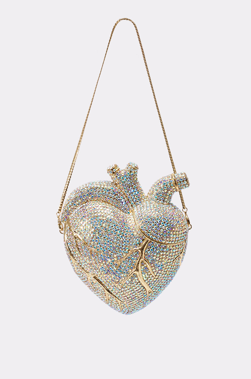 BEATING HEART RHINESTONE BAG