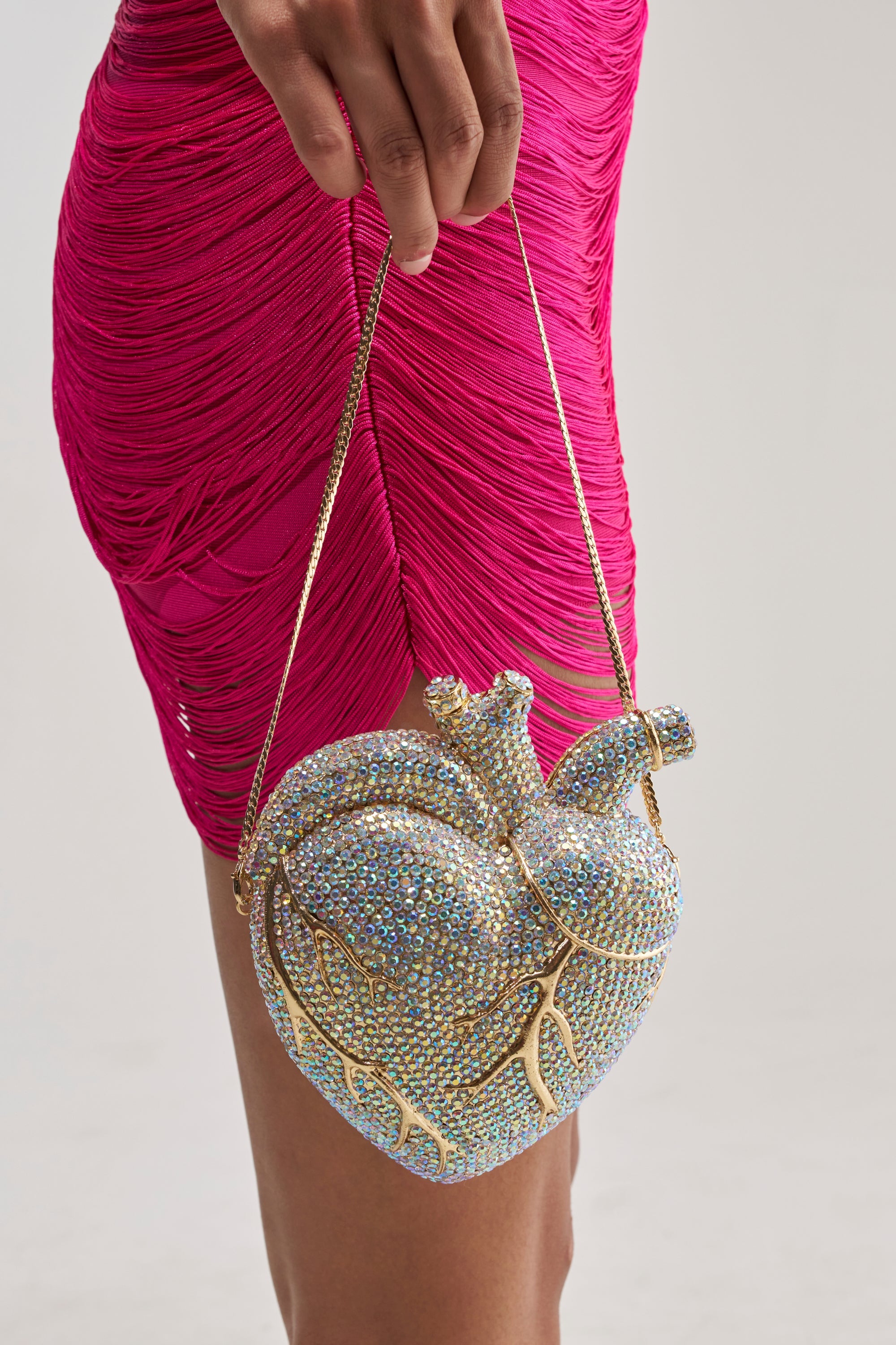 BEATING HEART RHINESTONE BAG