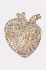 BEATING HEART RHINESTONE BAG