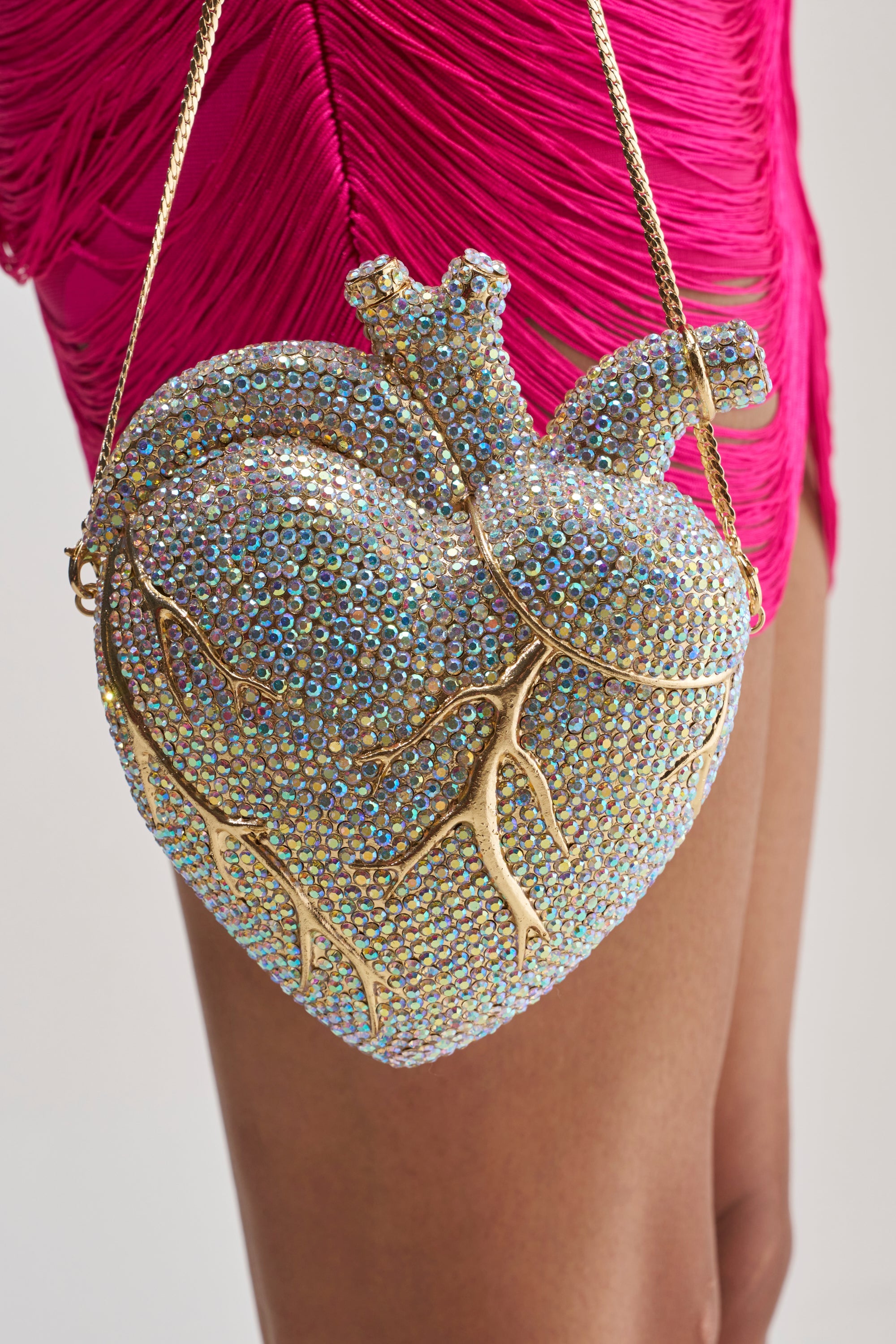 BEATING HEART RHINESTONE BAG