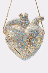 BEATING HEART RHINESTONE BAG