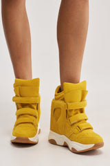 AZALEA WANG MARANTO MUSTARD WEDGE SNEAKER