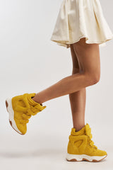 AZALEA WANG MARANTO MUSTARD WEDGE SNEAKER