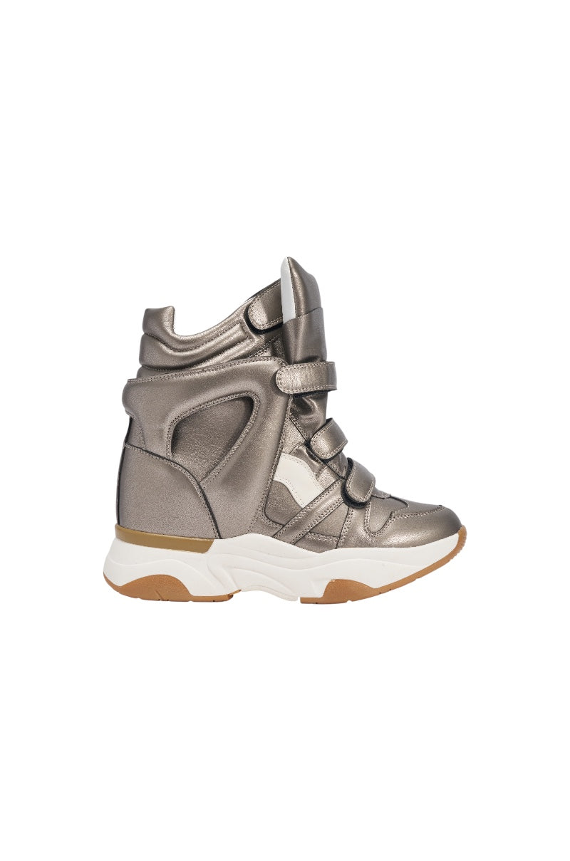 AZALEA WANG MARANTO PEWTER WEDGE SNEAKER