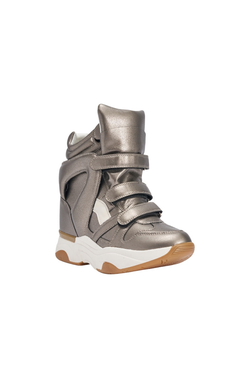 AZALEA WANG MARANTO PEWTER WEDGE SNEAKER