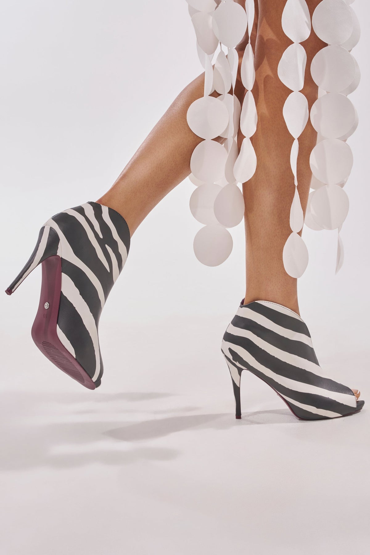 AZALEA WANG MARISOL OPEN TOE STILETTO BOOTIE IN ZEBRA
