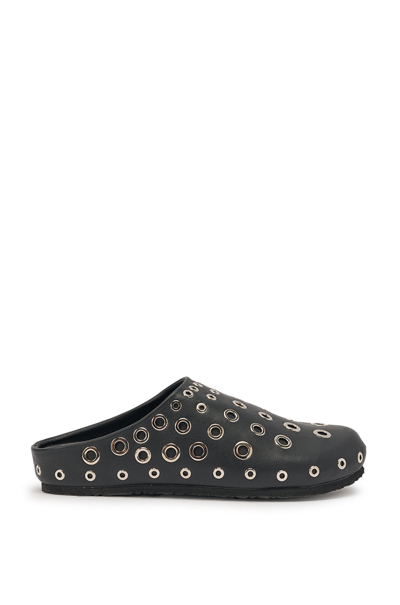 AZALEA WANG MARSHA BLACK GROMMET DETAIL FLAT