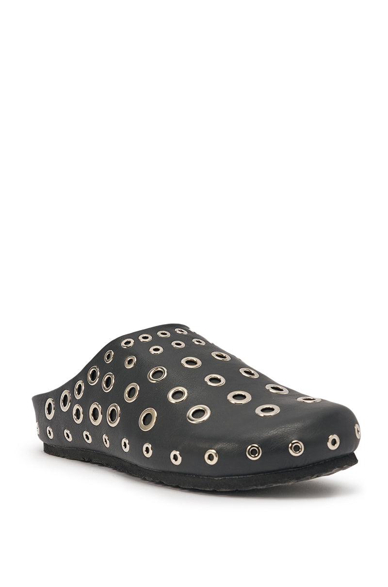 AZALEA WANG MARSHA BLACK GROMMET DETAIL FLAT