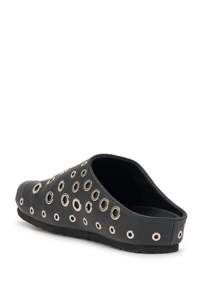 AZALEA WANG MARSHA BLACK GROMMET DETAIL FLAT