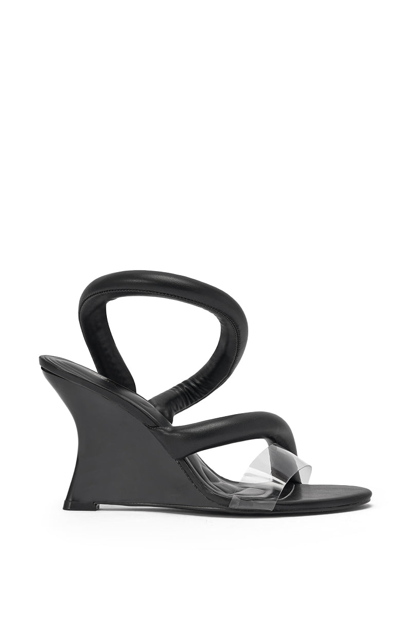 AKIRA MINORU BLACK WEDGE SANDAL