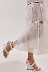 AKIRA MINORU WHITE WEDGE SANDAL