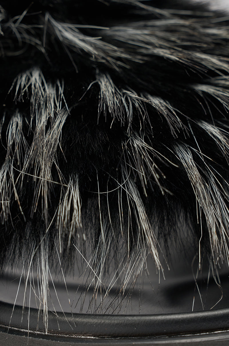 AKIRA MIRAY BLACK MULTI BLACK FUR SLIDE