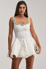 SHIMMER FRAME RHINESTONE MINI DRESS