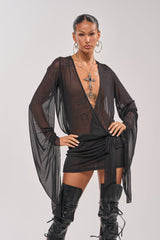 SHEER AFFECTION MESH MINI DRESS
