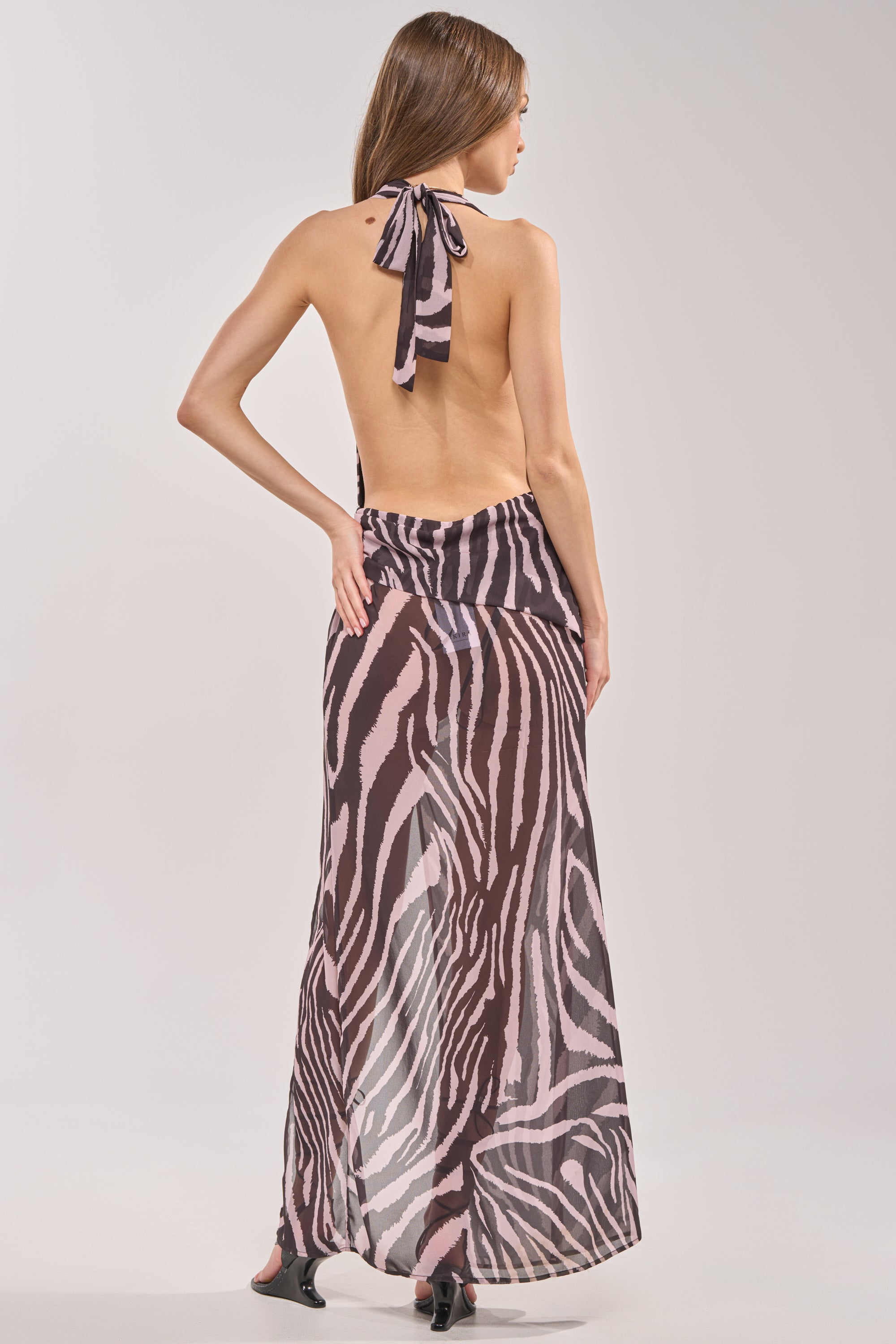 INVITE ONLY PRINTED MAXI DRESS IN ZEBRA
