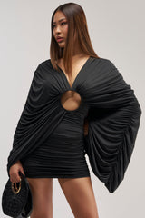 BAD DECISIONS MINI DRESS IN BLACK