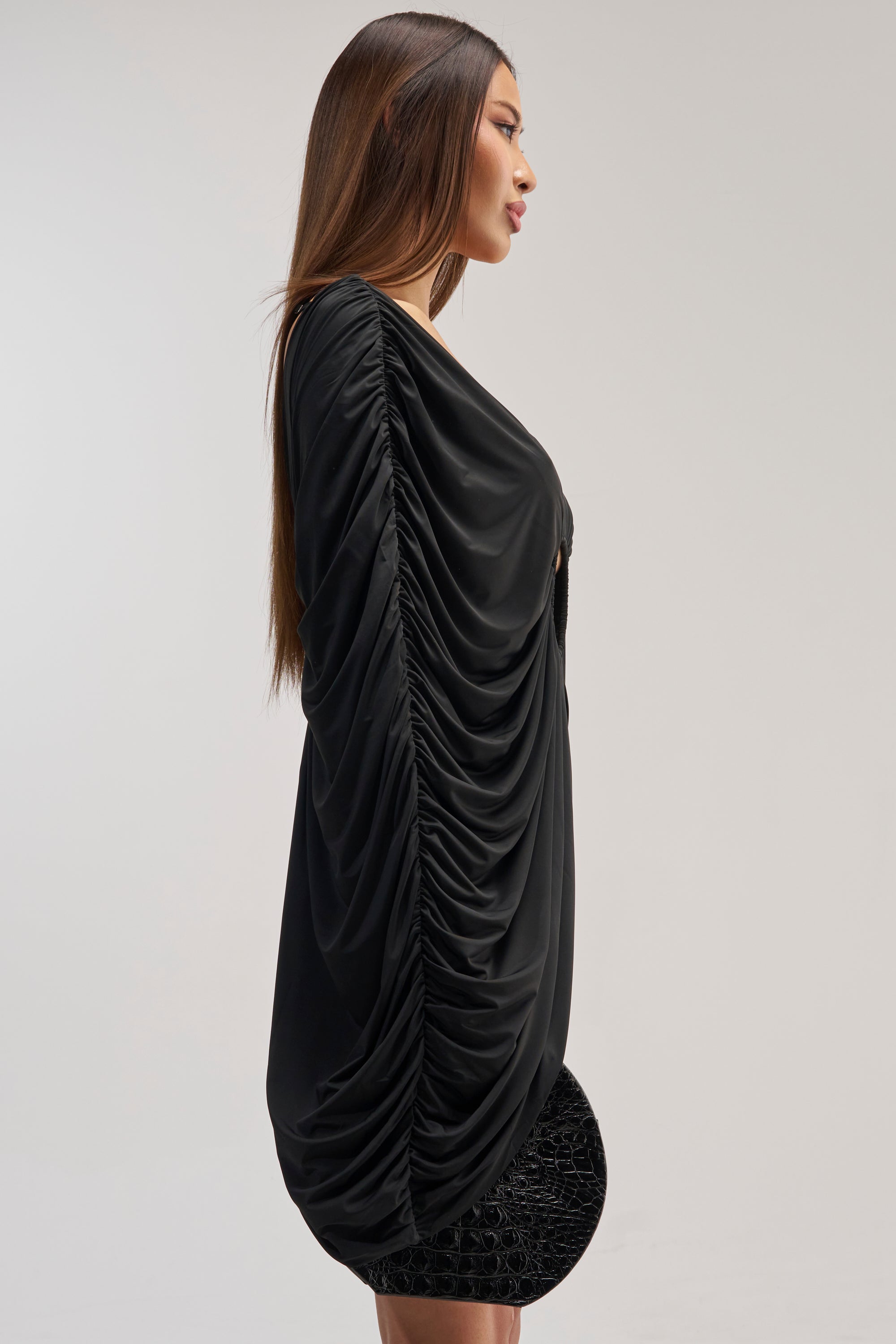 BAD DECISIONS MINI DRESS IN BLACK