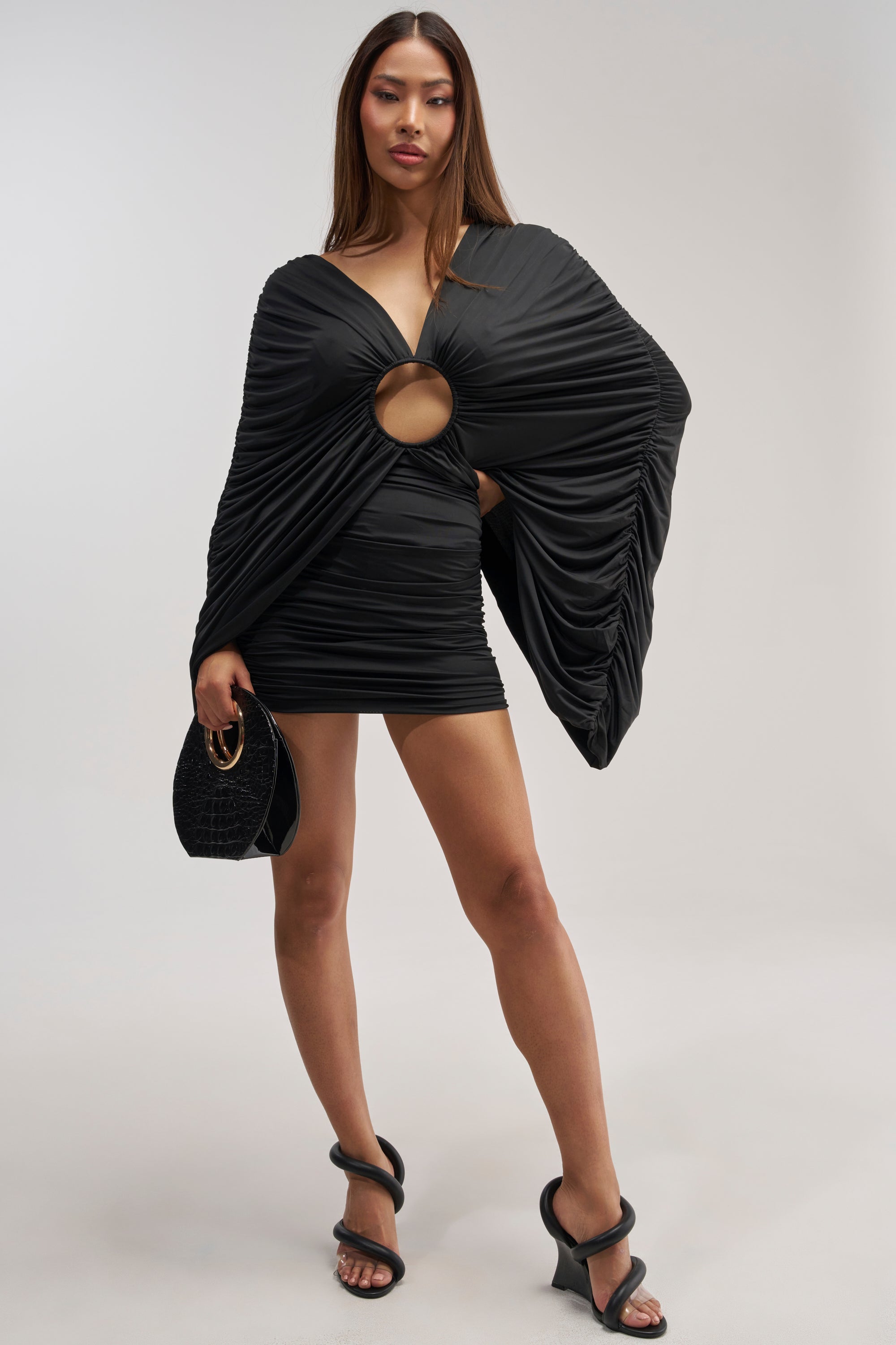 BAD DECISIONS MINI DRESS IN BLACK