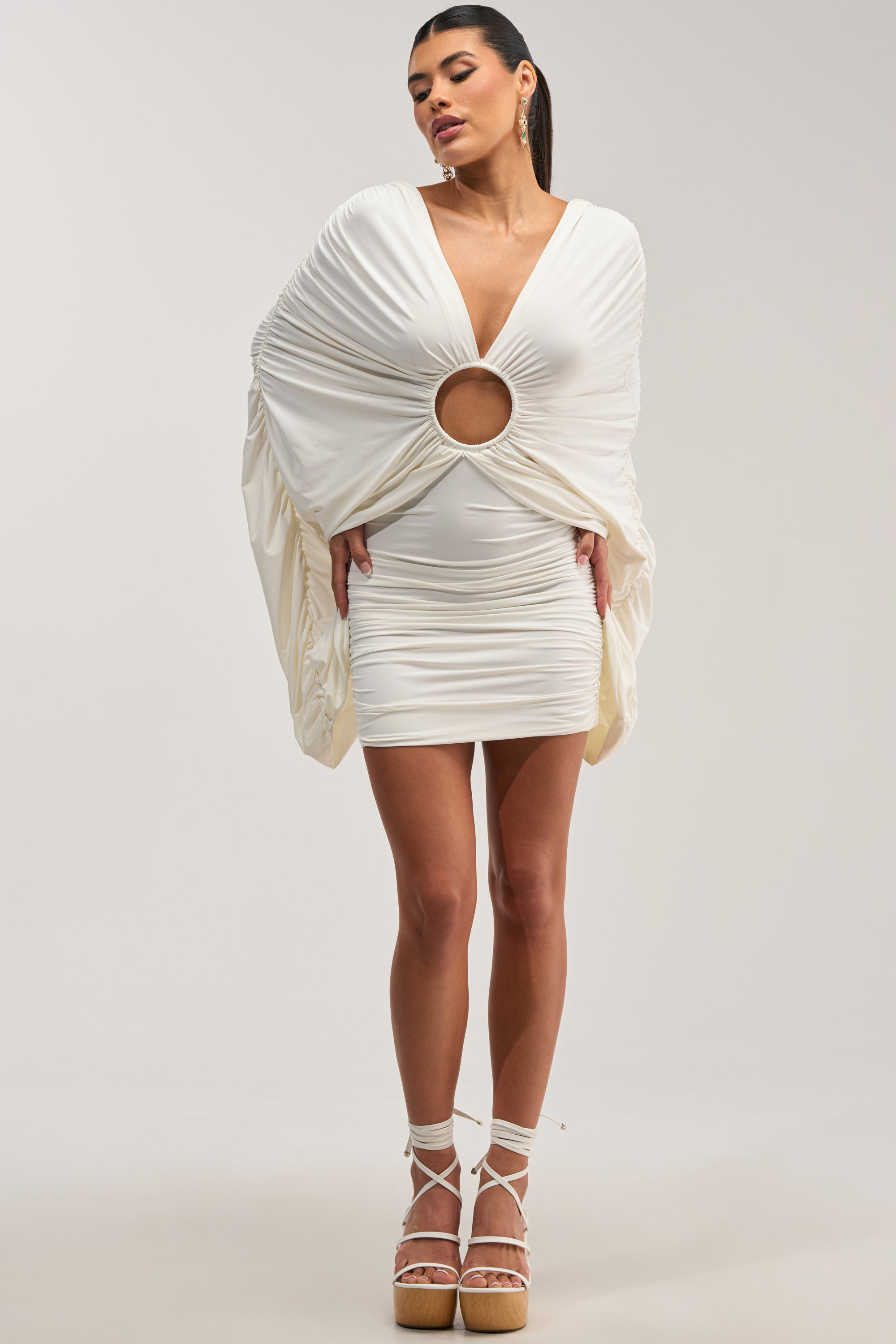 BAD DECISIONS MINI DRESS IN WHITE