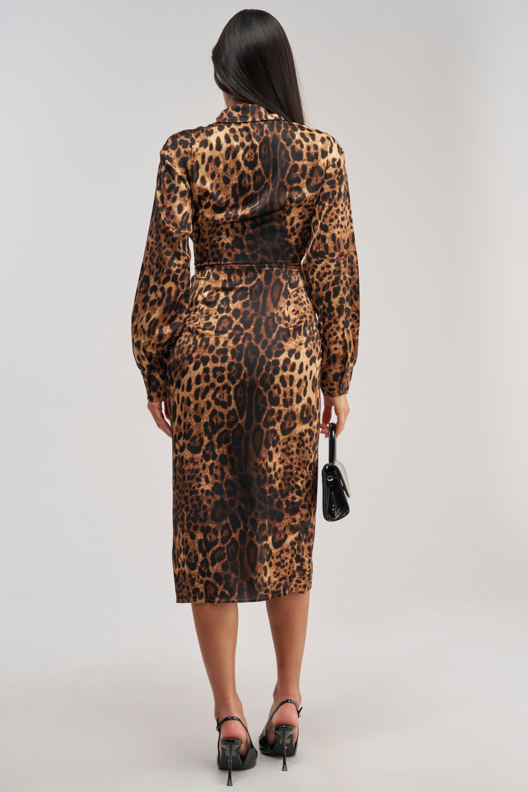 GOLDEN RADIANCE CHEETAH MIDI DRESS