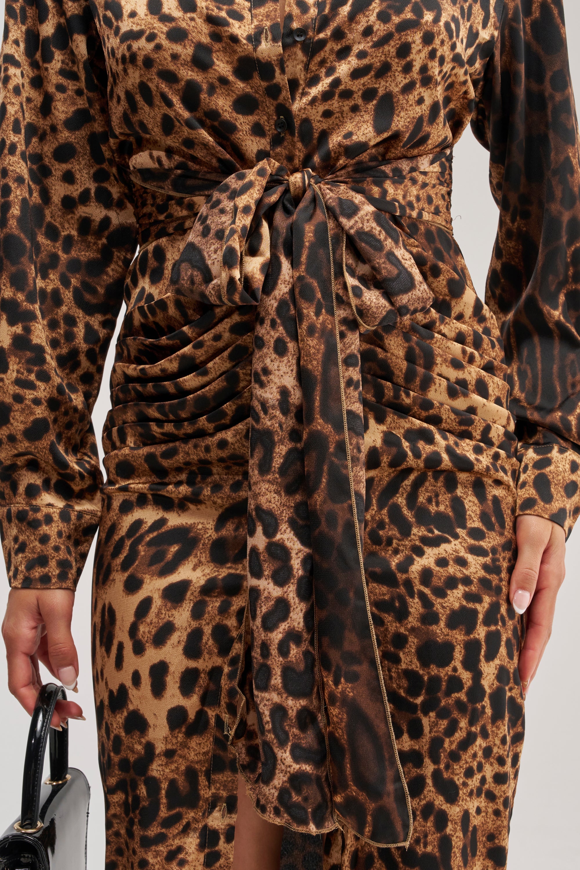 GOLDEN RADIANCE CHEETAH MIDI DRESS