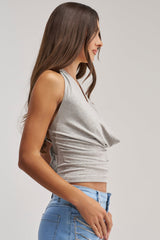 FIRST CLASS COWL HALTER TOP