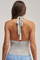 FIRST CLASS COWL HALTER TOP