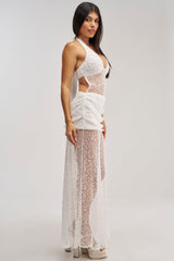 ALL ACCESS EMBELLISHED MAXI DRESS IN WHITE