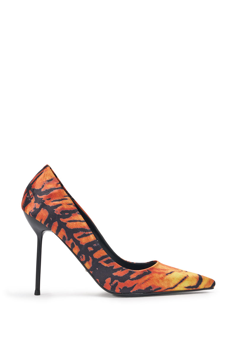 AZALEA WANG NIKOMEDES TIGER PRINT STILETTO PUMP