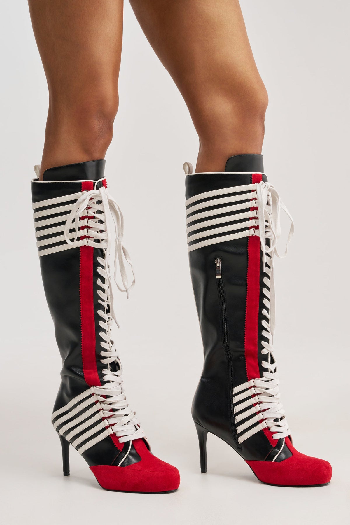 AZALEA WANG NITRO RED MULTI SPORTY STILETTO BOOT