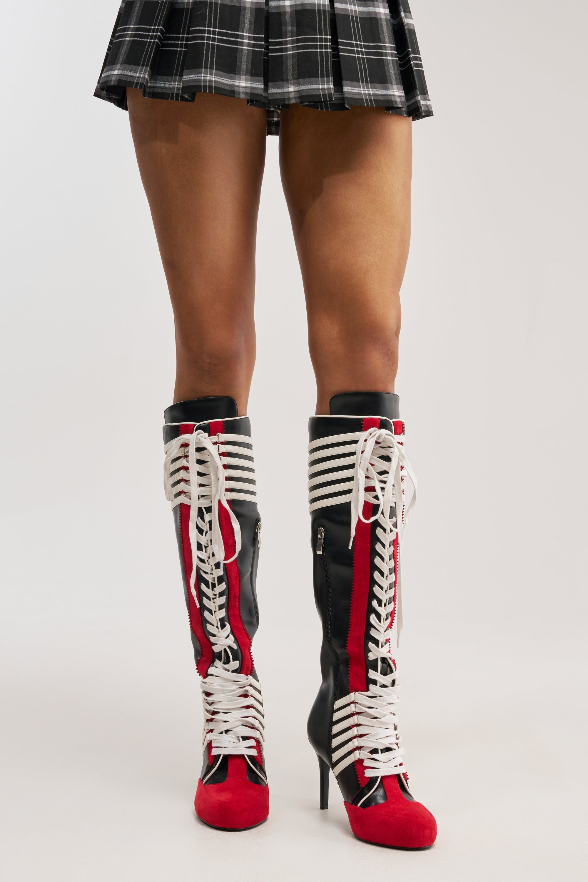 AZALEA WANG NITRO RED MULTI SPORTY STILETTO BOOT