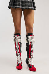 AZALEA WANG NITRO RED MULTI SPORTY STILETTO BOOT