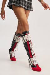 AZALEA WANG NITRO RED MULTI SPORTY STILETTO BOOT