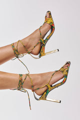 AZALEA WANG NOTYET MULTI SNAKE STILETTO SANDAL