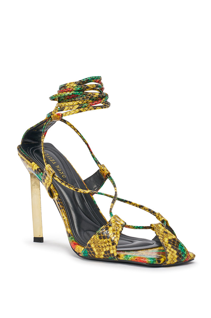 AZALEA WANG NOTYET MULTI SNAKE STILETTO SANDAL