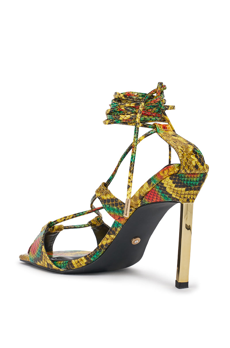 AZALEA WANG NOTYET MULTI SNAKE STILETTO SANDAL