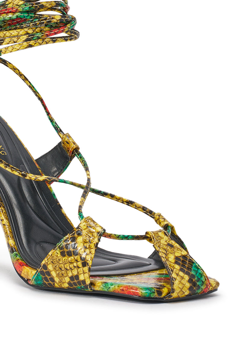 AZALEA WANG NOTYET MULTI SNAKE STILETTO SANDAL